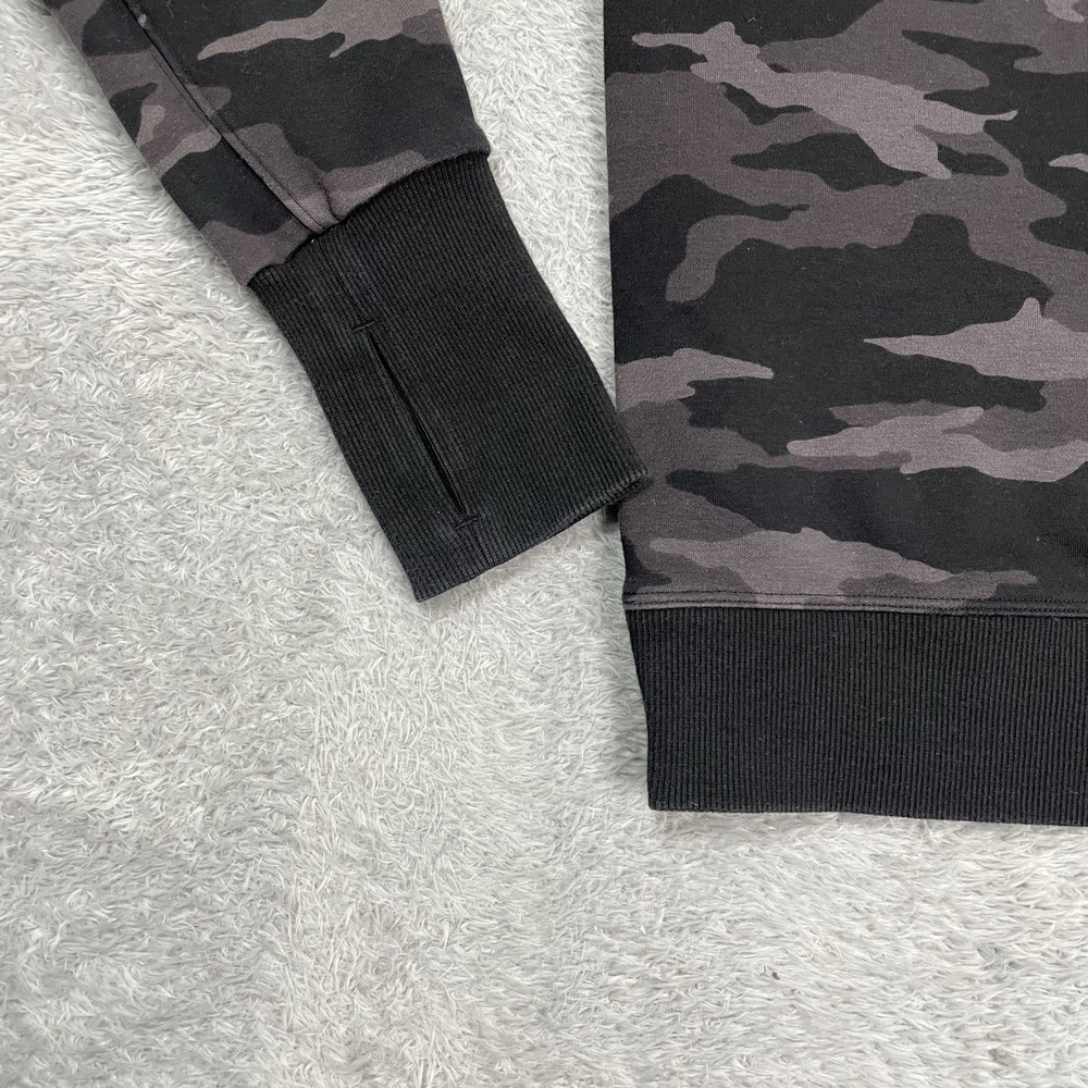 Athleta Sweatshirt Womens XS Gray Camo Fleece Triumph Crewneck Pullover Stretch - Picture 10 of 10